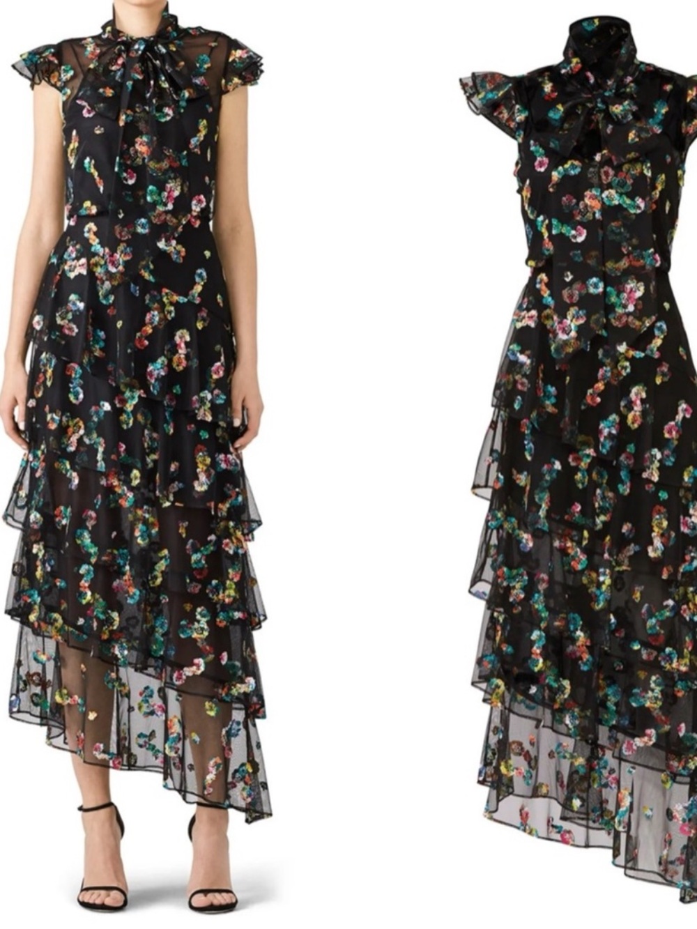 ML Monique Lhuillier Multi Floral Gown in Size 16W